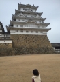 姫路城と雨とめ